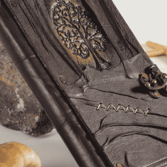 Hatıra Defteri  El Yapımı Hakiki Deri Günlük Şamua Kağıt Hayat Ağacı