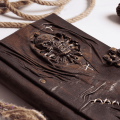 Hatıra Defteri El Yapımı Hakiki Deri Günlük Şamua Kağıt Kurukafa