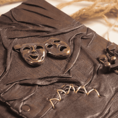 Hatıra Defteri El Yapımı Hakiki Deri Günlük Şamua Kağıt Maske