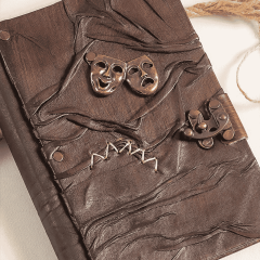 Hatıra Defteri El Yapımı Hakiki Deri Günlük Şamua Kağıt Maske