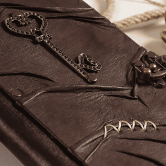 Hatıra Defteri El Yapımı Hakiki Deri Günlük Şamua Kağıt Anahtar