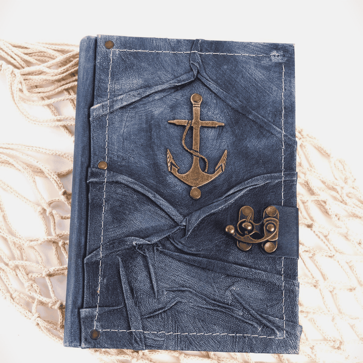 Hatıra Defteri El Yapımı Hakiki Deri Günlük Şamua Kağıt Çapa