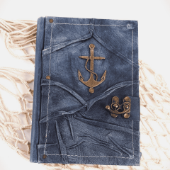 Hatıra Defteri El Yapımı Hakiki Deri Günlük Şamua Kağıt Çapa