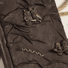 Hatıra Defteri El Yapımı Hakiki Deri Günlük Şamua Kağıt Baykuş