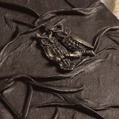 Hatıra Defteri El Yapımı Hakiki Deri Günlük Şamua Kağıt Baykuş