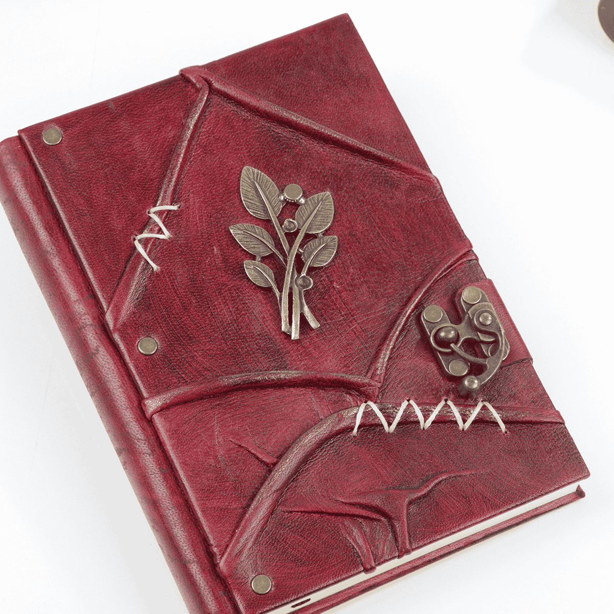 Hatıra Defteri El Yapımı Hakiki Deri Günlük Şamua Kağıt Çiçek