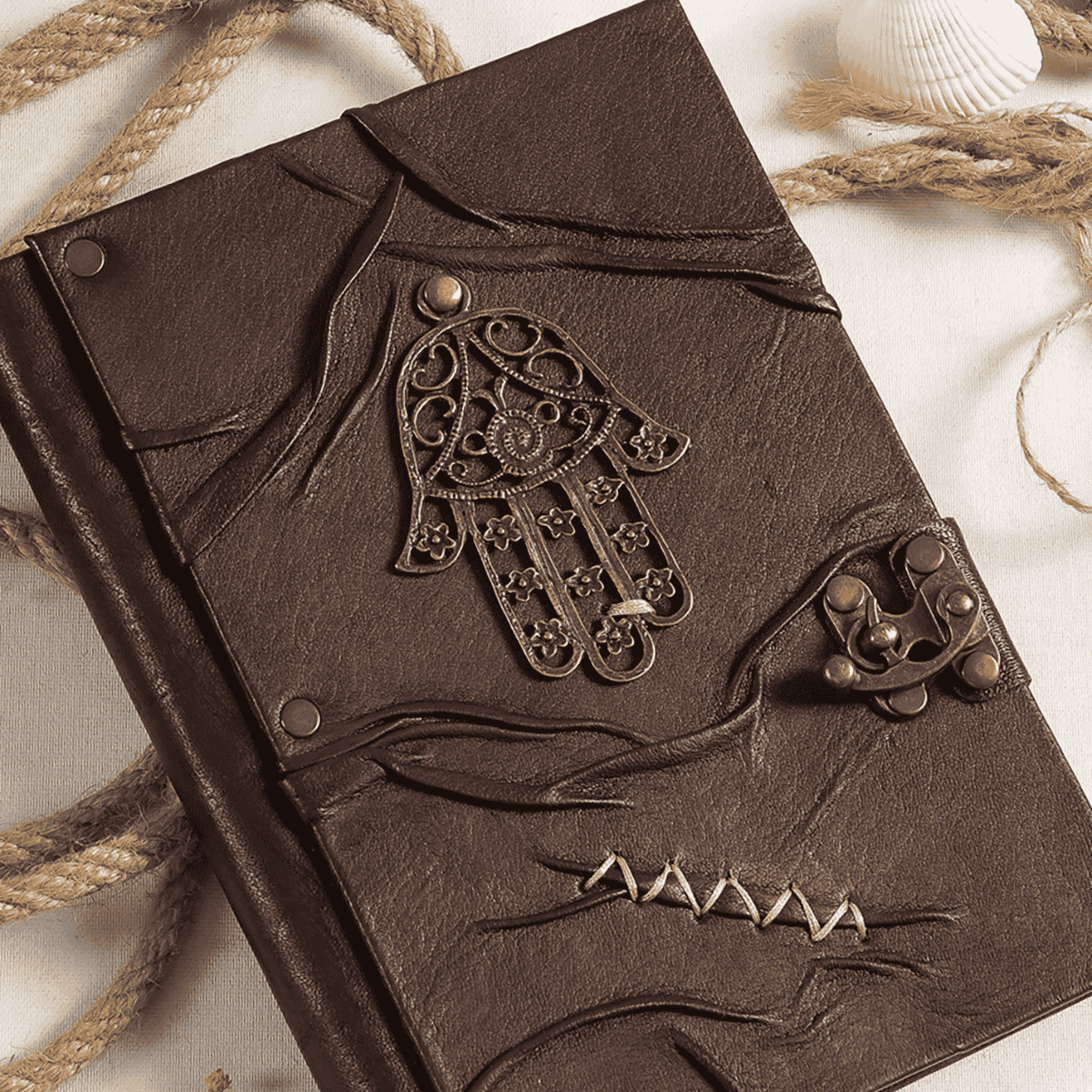 Hatıra Defteri El Yapımı Hakiki Deri Günlük Şamua Kağıt El