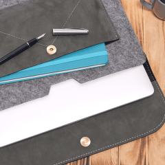 Keçe Laptop Kılıfları 13-13.3-14 inç Macbook Air Ve Ultrabook / Evrak Çantası Yeşil