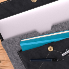 Keçe Laptop Kılıfları 13-13.3-14 inç Macbook Air Ve Ultrabook / Evrak Çantası Siyah