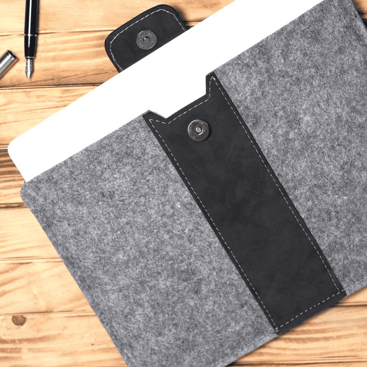 Keçe Laptop Kılıfları 13''/13.3''/14 inç Macbook Air Ve Ultrabook / Evrak Çantası Siyah