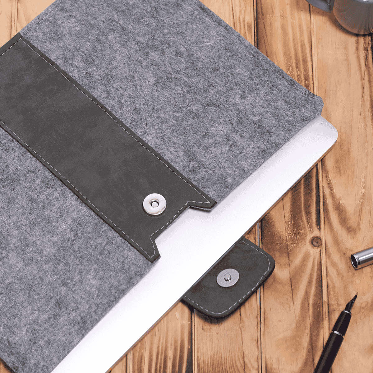 Keçe Laptop Kılıfları 13''/13.3''/14 inç Macbook Air Ve Ultrabook / Evrak Çantası Yeşil